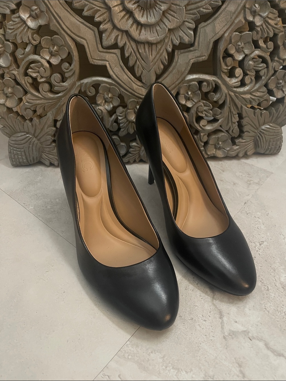 INC International Concepts Black Pointed-Toe High Heels
